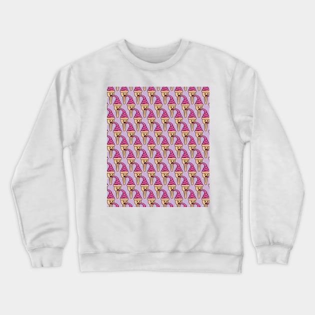 Ice Cream Pattern - Lilac Crewneck Sweatshirt by abtchlr